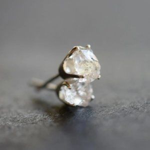 Raw Lake County Diamond Earrings, Rough Crystal Studs Dainty Minimalist …